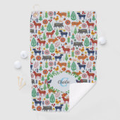 Scandinavische Folk Art Monogram Patroon Boho Mode Golfhanddoek (Insitu)