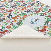 Scandinavische Folk Art Monogram Patroon Boho Mode Sherpa Deken (3/4)