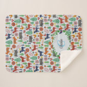 Scandinavische Folk Art Monogram Patroon Boho Mode Sherpa Deken (Voorkant (horizontaal))