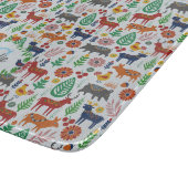 Scandinavische Folk Art Monogram Patroon Boho Mode Snijplank (Hoek)