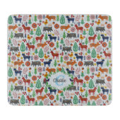 Scandinavische Folk Art Monogram Patroon Boho Mode Snijplank (Voorkant)