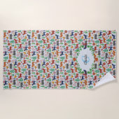 Scandinavische Folk Art Monogram Patroon Boho Mode Strandlaken (Voorkant)