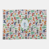 Scandinavische Folk Art Monogram Patroon Boho Mode Theedoek (Horizontaal)