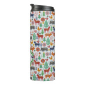 Scandinavische Folk Art Monogram Patroon Boho Mode Thermosbeker (Geroteerd rechts)