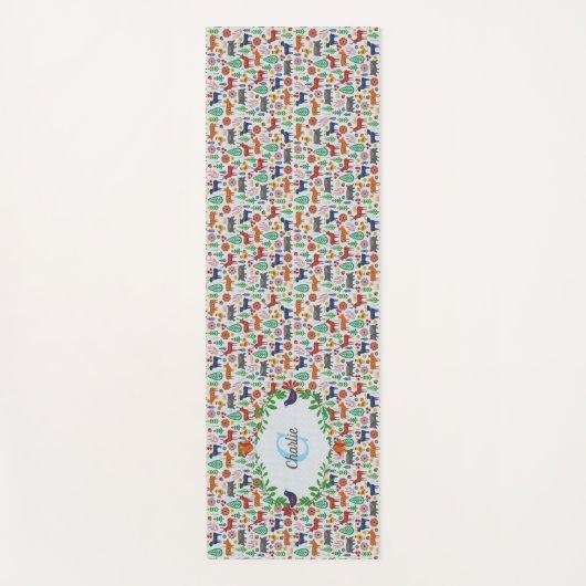 Scandinavische Folk Art Monogram Patroon Boho Mode Yogamat (Voorkant)
