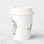Scandinavische Folk Art Rosemalling Personalized Papieren Bekers (Links)