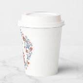 Scandinavische Folk Art Rosemalling Personalized Papieren Bekers (Links)