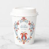 Scandinavische Folk Art Rosemalling Personalized Papieren Bekers (Voorkant)