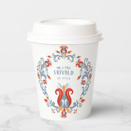 Scandinavische Folk Art Rosemalling Personalized Papieren Bekers