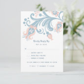 Scandinavische Folk Art RSVP-kaart RSVP Kaartje (Staand voorkant)