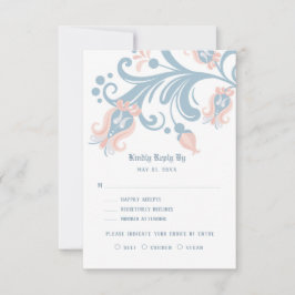 Scandinavische Folk Art RSVP-kaart RSVP Kaartje