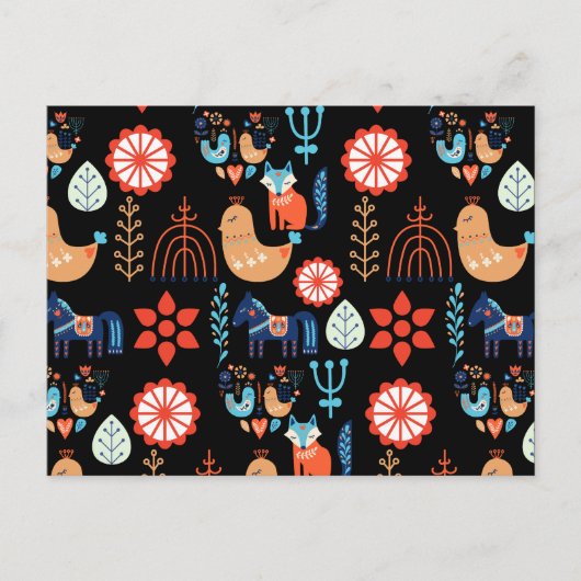 Scandinavische Folk Art Scandinavische minimalisti Briefkaart (Voorkant)