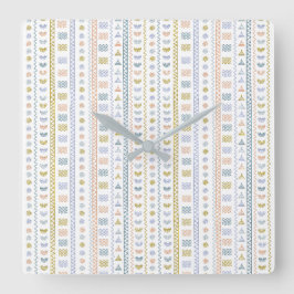 Scandinavische Folk Art Square Wall Clock Vierkante Klok