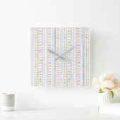 Scandinavische Folk Art Square Wall Clock Vierkante Klok (Huis)