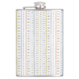 Scandinavische Folk Art Sun & Wave Pattern Flask Heupfles