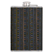 Scandinavische Folk Art Sun & Wave Pattern Flask Heupfles (Achterkant)