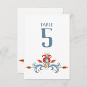 Scandinavische Folk Art Velkommen Table Number 3.5 Kaart (Voorkant / Achterkant)