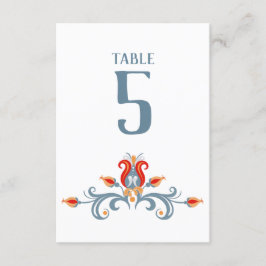 Scandinavische Folk Art Velkommen Table Number 3.5 Kaart