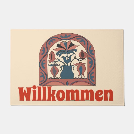 Scandinavische Folk Art, Vloermat personaliseren Deurmat (Voorkant)