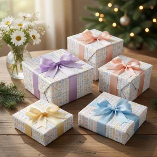 Scandinavische Folk Art Wrapping Paper Cadeaupapier