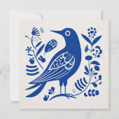 Scandinavische Folk Bird Art Kaart (Voorkant)