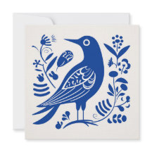 Scandinavische Folk Bird Art Kaart