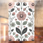 Scandinavische folk bloemen – gestileerde primrose raamsticker (Vel 2)