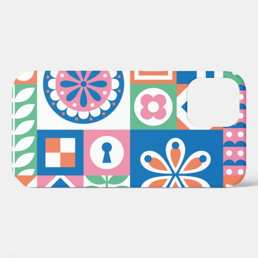 Scandinavische folk bloemig Abstract patroon Case-Mate iPhone Case (Achterkant (horizontaal))