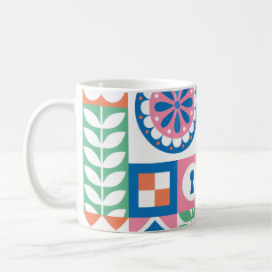 Scandinavische folk bloemig Abstract patroon Koffiemok