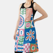 Scandinavische folk bloemig Abstract patroon Schort (Insitu)