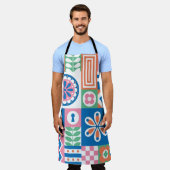 Scandinavische folk bloemig Abstract patroon Schort (Gedragen)