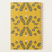 Scandinavische Folk Flower in Yellow Personalized Planner (Achterkant)