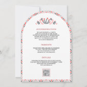 Scandinavische folk kunst open haard bruiloft kaart (Achterkant)