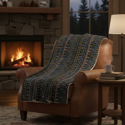 Scandinavische folk patroon Gezellige Gooi Deken