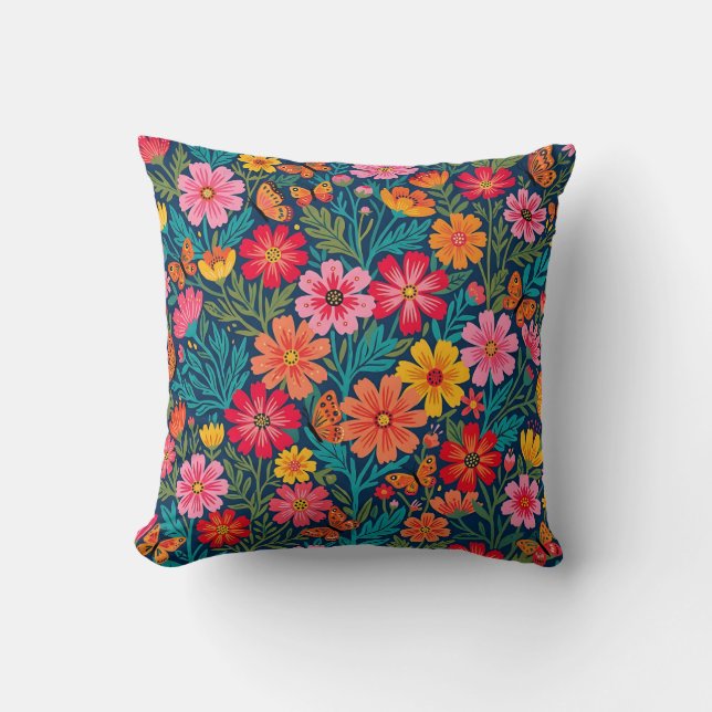Scandinavische Folk Pattern Worpkussen Kussen (Voorkant)
