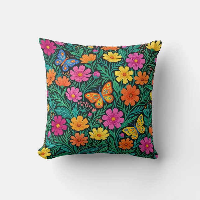 Scandinavische Folk Pattern Worpkussen Kussen (Voorkant)