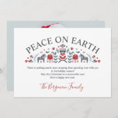 Scandinavische Folk PEACE op AARTH Fotokerstmis Feestdagenkaart (Voorkant / Achterkant)