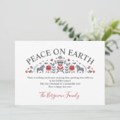 Scandinavische Folk PEACE op AARTH Fotokerstmis Feestdagenkaart (Staand voorkant)