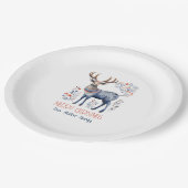 Scandinavische folk rendier kerstartikelen papieren bordje (Gekanteld)