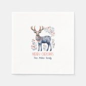 Scandinavische folk rendier kerstfeest benodigdhed servet (Voorkant)