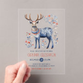 Scandinavische folk rendier kerstfeest uitnodigen acryl uitnodigingen (Insitu (Draagbaar))