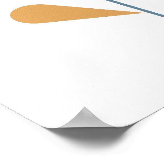 Scandinavische folk Style Simple Flower Blush Navy Poster (Hoek)