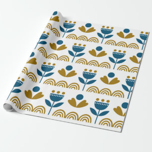 Scandinavische folkkunst naadloos patroon met cadeaupapier