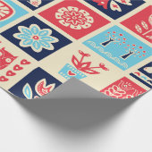 Scandinavische folkkunst naadloos  patroon met cadeaupapier (Hoek)