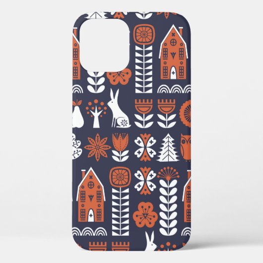 Scandinavische folkkunst naadloos patroon met Case-Mate iPhone case (Achterkant)