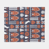 Scandinavische folkkunst naadloos patroon met fleece deken (Voorkant (Horizontaal))