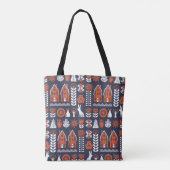 Scandinavische folkkunst naadloos patroon met tote bag (Achterkant)