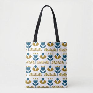 Scandinavische folkkunst naadloos  patroon met tote bag