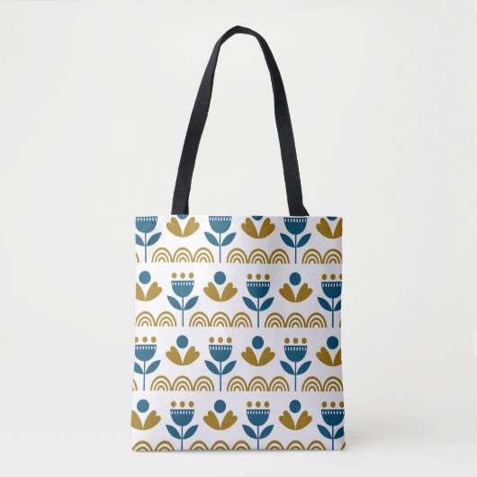 Scandinavische folkkunst naadloos  patroon met tote bag (Voorkant)