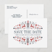 Scandinavische folkkunst | WOORDEN BEWAREN DE DATU Aankondigingskaart (Voorkant / Achterkant)